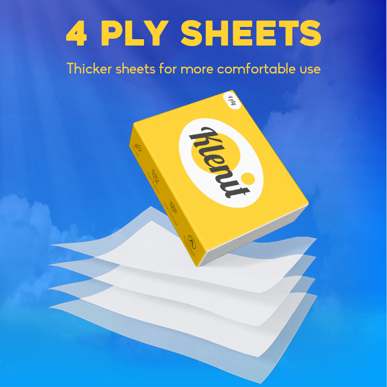 Klenit 4 Ply Household Facial Tissue Packet | 4 Ply Tissue Paper | Tissue Box Tissue Paper Pocket