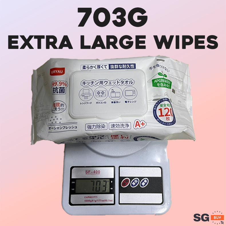 EXTRA LARGE 120 Pc Japanese Disposable Kitchen Wet Wipes