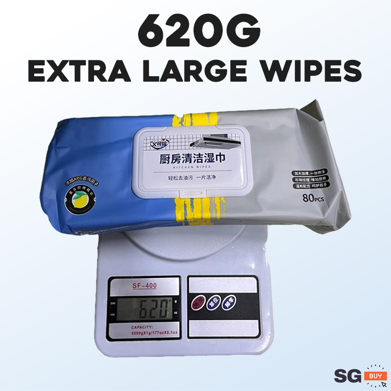Extra Large 80 Pc Disposable Kitchen Wet Wipes