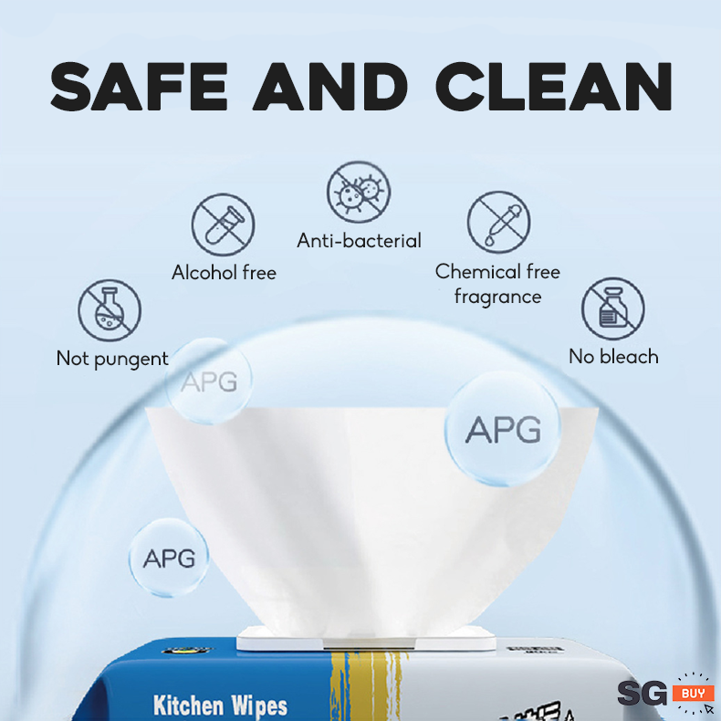 Extra Large 80 Pc Disposable Kitchen Wet Wipes