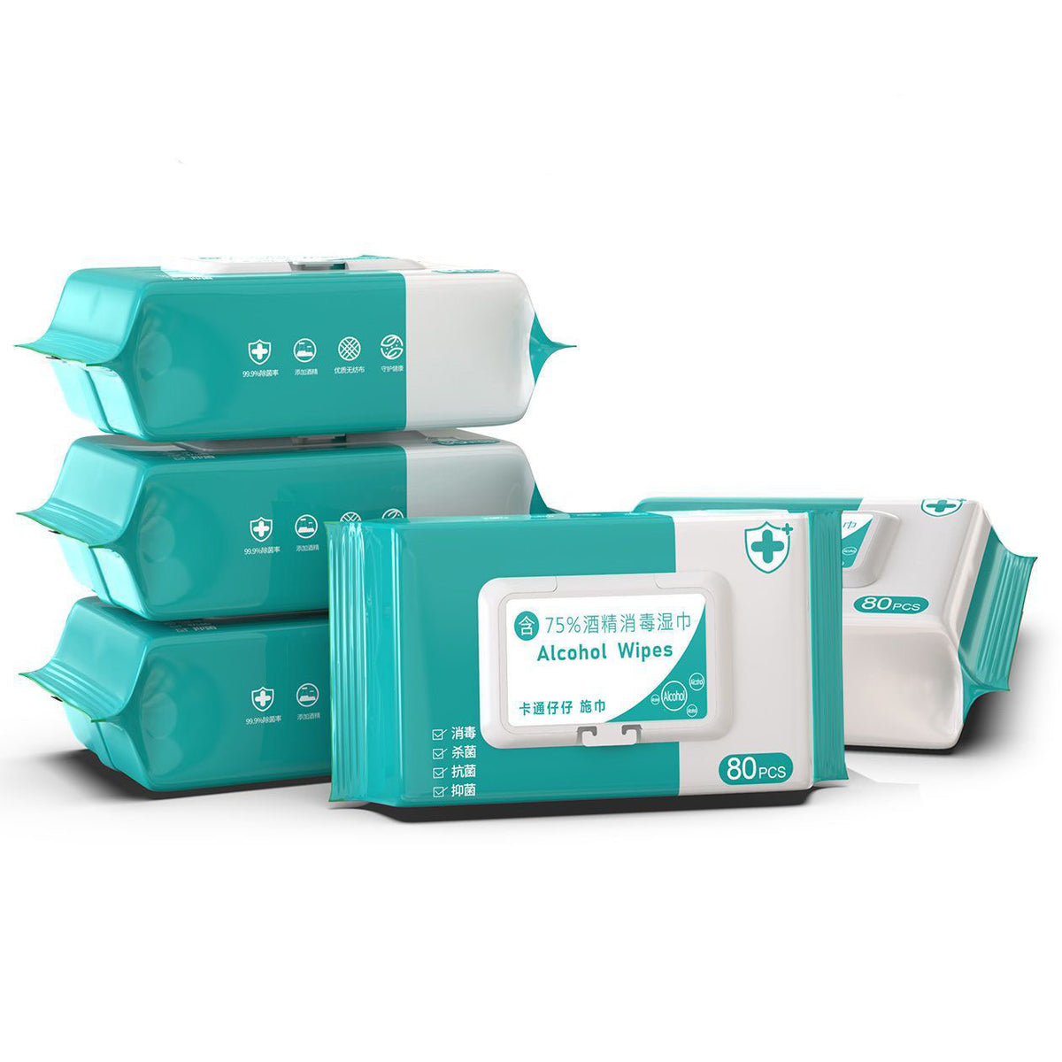 75% Alcohol Wipes Wipes 80 Pcs Antibacterial Sanitizer