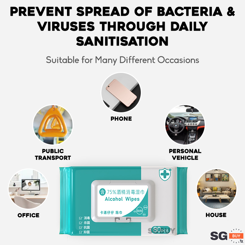 75% Alcohol Wipes Wipes 80 Pcs Antibacterial Sanitizer