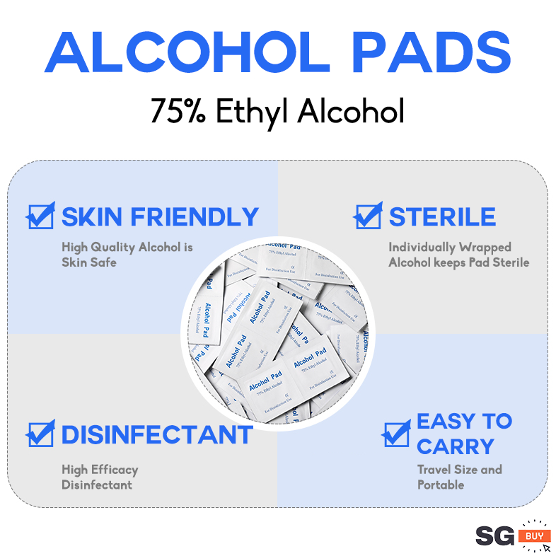 100 Pc Alcohol Wet Wipe Disposable Disinfection Pad