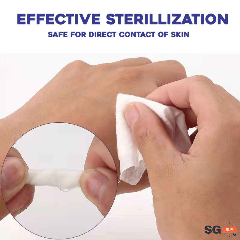 100 Pcs 75% Alcohol Wet Wipe Tub Disposable