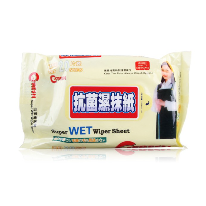 20 Pc Disposable Floor Wet Wipes Sheet