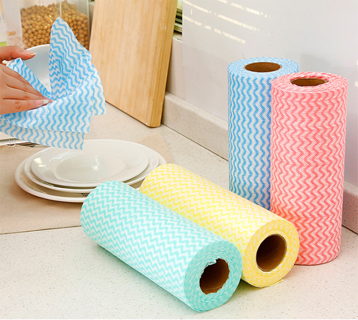 Disposable Kitchen Towel Paper Roll Reusable Cleaning Cloth Wet/Dry