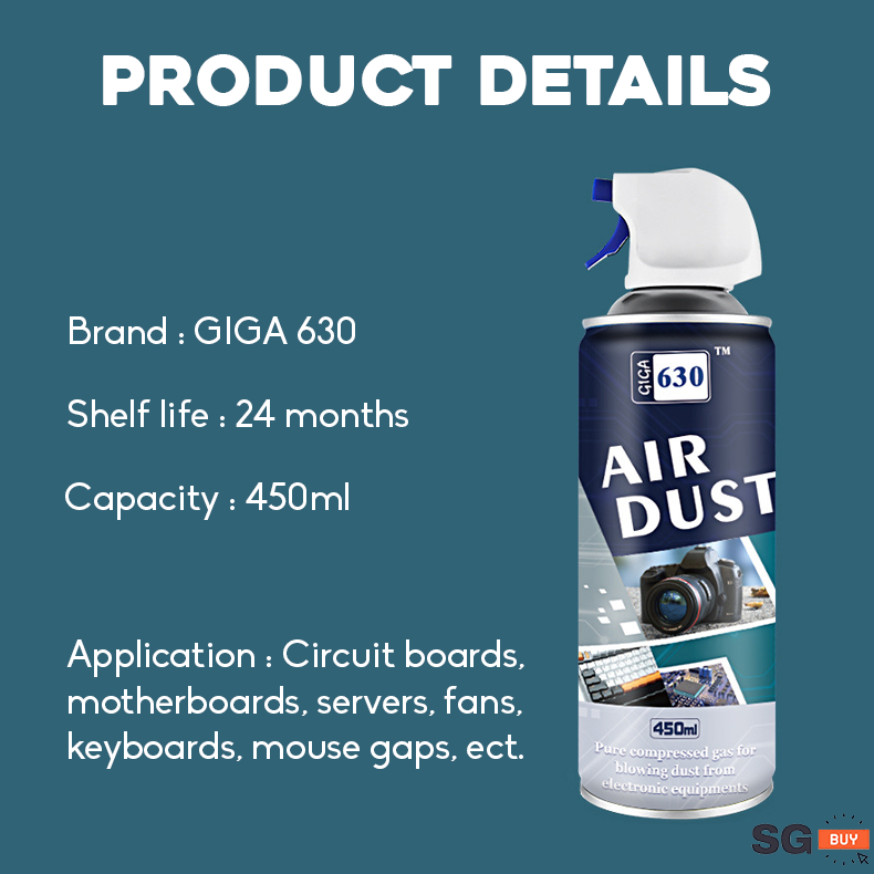 450ml Multi Purpose Cleaner Air Duster Keyboard Laptop Camera Desktop Compressed Air Spray - Image 5