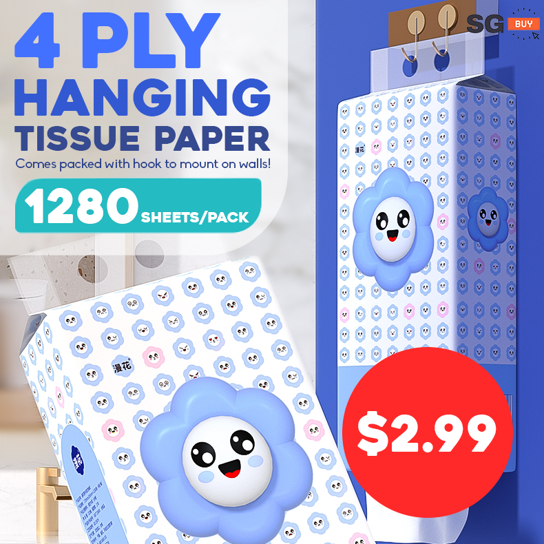 1280 Pc 4 Ply Hanging Tissue Paper With Hook Tissue Packet 4 ply Facial Tissue Kitchen Towel Tissue Box