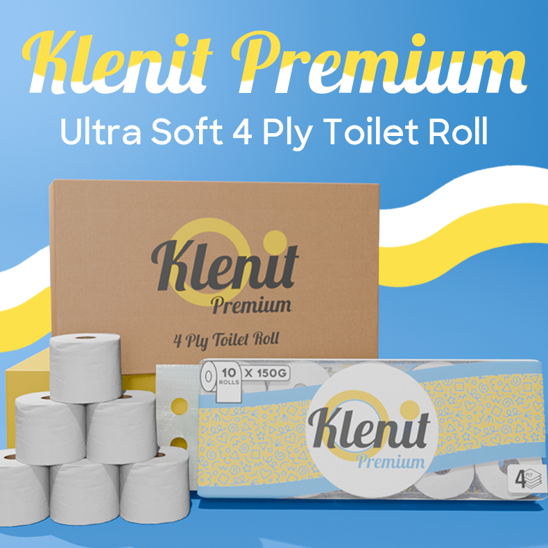 Klenit Premium Ultrasoft 4 Ply Toilet Paper Roll | Premium Toilet Roll 10 Rolls 150g*10
