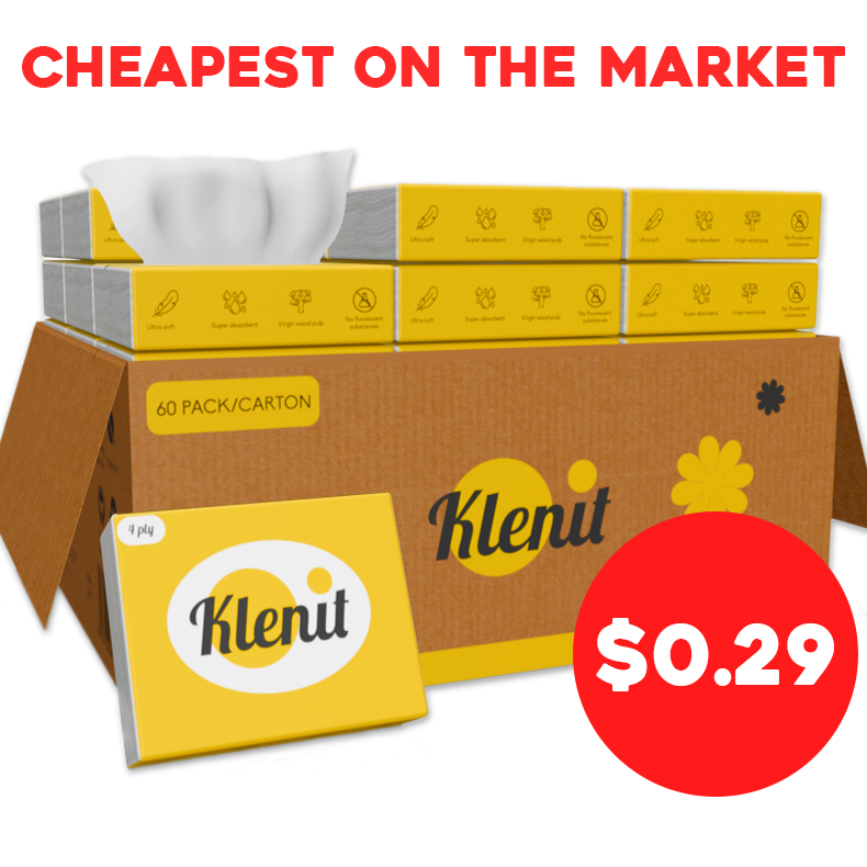 Klenit 4 Ply Household Facial Tissue Packet | 4 Ply Tissue Paper | Tissue Box Tissue Paper Pocket Tissue
