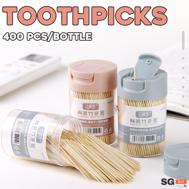 400 Pc Bamboo Toothpick Disposable Bamboo Floss Hotel Home Fine Toothpick